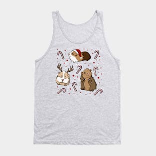 Festive Guinea Pigs Pattern Digital Illustration Tank Top